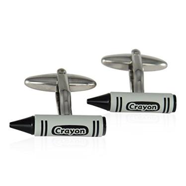 Imagem de Abotoaduras de giz de cera pretas com caixa de apresentação Cuff-Daddy