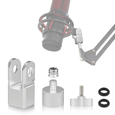 Imagem de Adaptador de montagem de microfone para Hyperx Quadcast com adaptador de parafuso de 0,9 cm ou 1/10.2 cm, funciona com suporte de microfone HyperX QuadCast e acessório de substituição durável para
