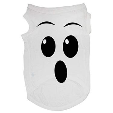 Imagem de Petitebella Camisa branca Ghost Face Roupa para cachorro (média, branca)