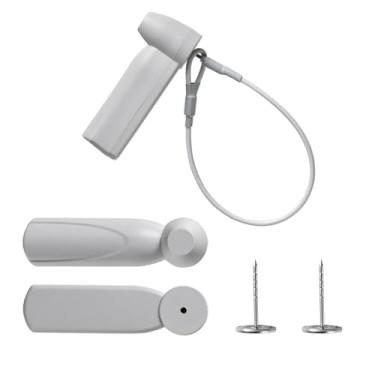 Imagem de 250 peças etiquetas de roupas de segurança AM 58 Khz cinza varejo EAS etiqueta de roupas com 250 pinos e 100 cordões