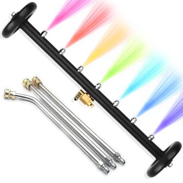 Imagem de QCHENYI Limpador de Lavadora de Pressão de Material Rodante de Função Dupla 2 Em 1 de 24 ", Limpador de Superfície para Acessório de Lavadora de Pressão Elétrica, Vassoura de Água para Lavagem de Carr