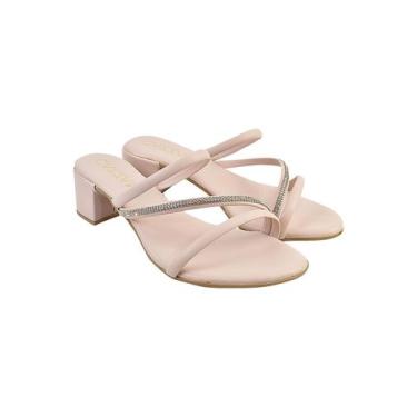 Imagem de Sandalia Feminina Saltinho Bloqueira Salto Boneca Viz - Cazzani, 37, R