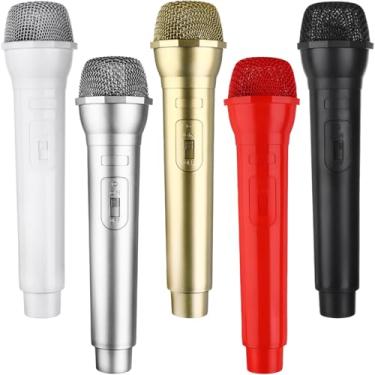 Imagem de CoscosX 5 Peças Microfone Adereço Brinquedo De Plástico Microfone Falso Adereço Simular Discurso Prática Microfone De Plástico Microfone Falso Palco Adereço Microfone Para Meninos Meninas Fantasia F