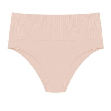 Imagem de Calcinha Clássica Cintura Alta Canelada Cós Duplo Free Hope, Ballet, E