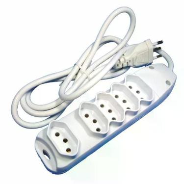 Imagem de Kit 2 Extensões Elétrica De 1,5m Com 5 Tomadas - Dni 7215