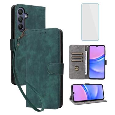 Imagem de IUQXU Capa carteira para celular Samsung Galaxy A26 5G com protetor de tela [bloqueio RFID] capa de celular flip de couro com suporte para cartão feminino e masculino para Samsung A26 A 26 Galaxy 26A