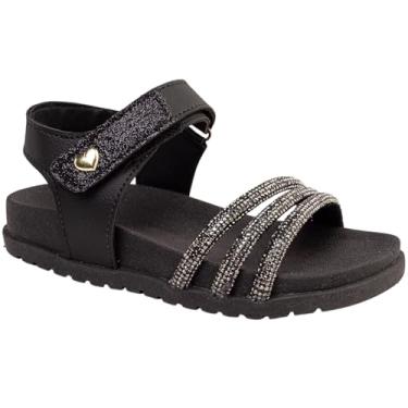Imagem de Papete Feminina Infantil Sandalia Infantil Birken Strass Preto, Rosa, Coral e Prateado (Preto, BR, Criança de 9 a 12 anos, Numérico, 28)