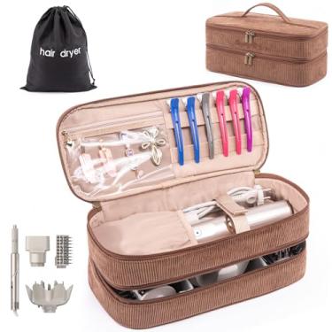 Imagem de ELCUPA Estojo de Viagem para Ferramentas de Cabelo com Bolsa Preta para Secador de Cabelo, Estojo de Transporte de Viagem para Ferramentas de Cabelo de Camada Dupla para Shark Flexstyle/Smoothstyle-Es