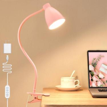 Imagem de Lâmpada de mesa BOHON Cute Clamp 10W 38 LED Clip rosa claro