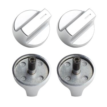 Imagem de Pacote com 4 puxadores de fogão e manípulo de forno a gás W11517334 - Substituição de aço inoxidável para Whirlpool WEG515S0FB0/FS0/WEG745H0FS0, substitui W11122869/W10850033 - puxadores de fogão a