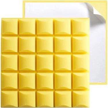Imagem de Conjunto De 10 Pacotes Painel De Absorção Acústica, Painéis Autoadesivos Macios Espuma De Alta Densidade De Algodão Absorvente De Som Para Estúdio Em Casa, Painel De T, E, 50x50x5cm