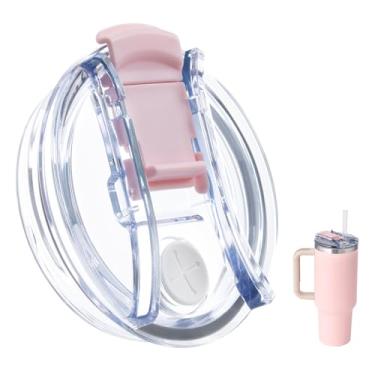 Imagem de Bluwing Tampa de copo de substituição de 1,134 g para copo Stanley Quencher 1,134 g, tampa de substituição reutilizável de 1,134 g para copo Stanley (rosa 1 pacote)