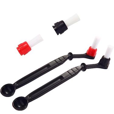 Imagem de Abeskch Kit de escova de limpeza para máquina de café - 2 escovas de limpeza de café com colheres e 2 cabeças de escova removíveis para máquina de café expresso e moedor de café