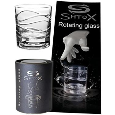 Imagem de SHTOX Copo giratório para roleta, Whiskey/Scotch / Bourbon Crystal Tumbler, barware/óculos, jogo com álcool, presentes favoritos para amigos