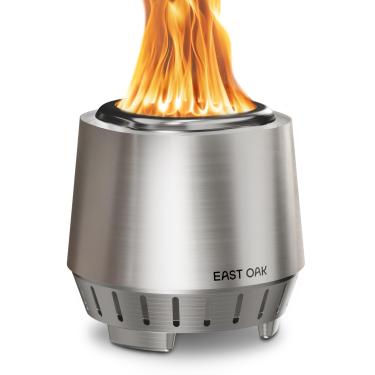 Imagem de EAST OAK Fogueira sem fumaça de 15 cm para pátio e exterior, lareiras a lenha de aço inoxidável com bolsa de transporte