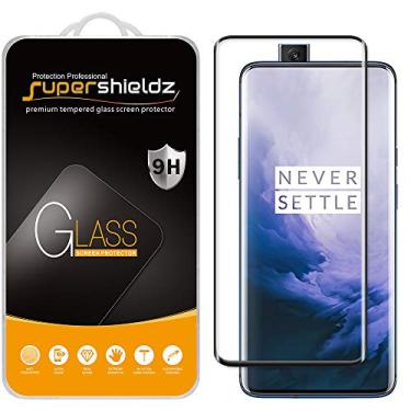 Imagem de Protetor de tela Supershieldz para OnePlus 7 Pro de vidro temperado (cobertura total) (vidro curvo 3D) antiarranhões, sem bolhas (preto)