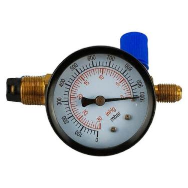 Imagem de Kit Vacuômetro Analógico + Adaptador para Bomba de Vácuo - Hiatsu, 1 u