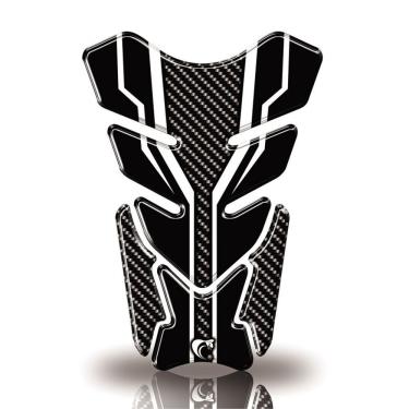 Imagem de Protetor De Tanque Adesivo Moto Cg Twister Factor Fazer Gsx-S Preto Prata