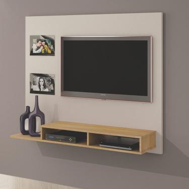 Imagem de Painel Para Tv Até 46" 2 Prateleiras Hades Valdemóveis Off White/Cinamomo