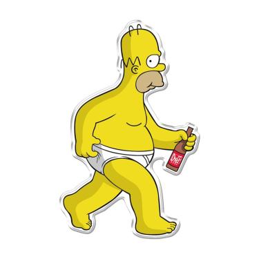 Imagem de Adesivo Decorativo Em Relevo Fácil Aplicação Homer Simpson De Cueca Cor Branco