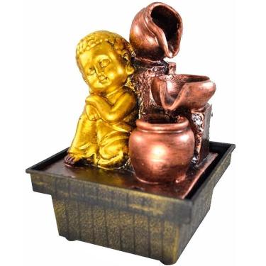Imagem de Fonte De água Cascata Buda 3 Quedas Decoração Resina Bivolt