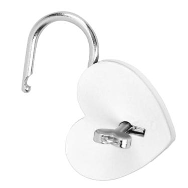 Imagem de Padlock Colorido de Metal de Trava Coração para Bagagem Pequena Com Trava -chave, Suprimentos Domésticos Ideais para Vida Mais Segura (Branco)