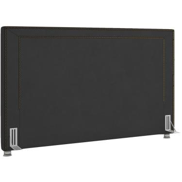 Imagem de Cabeceira para Cama Box Casal Berlim P05 140 cm Veludo Preto Estofada com Tachinhas Lyam Decor