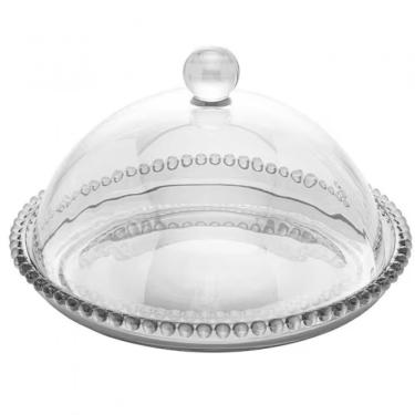 Imagem de Queijeira De Cristal Wolff Gourmet Pearl Transparente 20 Cm Transparente