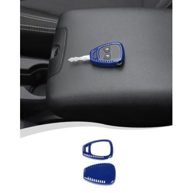 Imagem de Hoolcar Capa de chaveiro porta-chaves com controle remoto protetor inteligente para Jeep Wrangler JK JKU 2007-2017, para Jeep Compass 2008-2016, para Jeep Patriot 2011-2016, azul