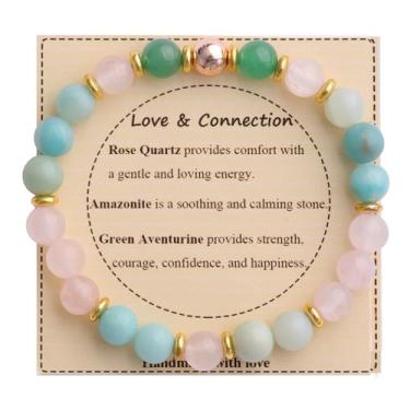 Imagem de KSQS Pulseira De Contas Pedras Curativas Para Mulheres, Proteção E Equilíbrio Com Preciosas Naturais, Cristal Espiritual Alívio Da Ansiedade Cartão Significado (Nº 35)