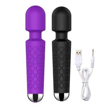 Imagem de Vibrador Massageador Varinha Mágica Recarregável Silicone Macio - Mima