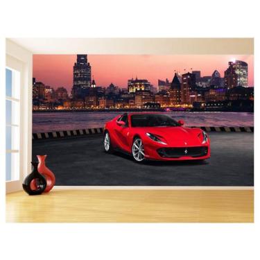 Imagem de Papel De Parede 3D Carro Ferrari Vermelha Pista 3,5M Car117 - Você Dec