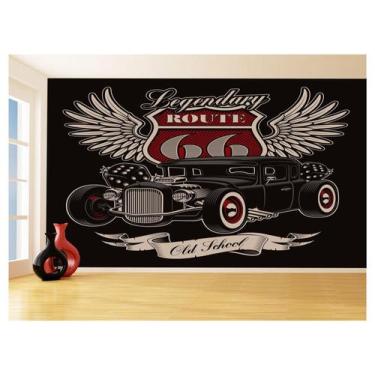 Imagem de Papel De Parede 3D Carro Antigo Hot Rod Pin Up 3,5M Cxr98 - Você Decor