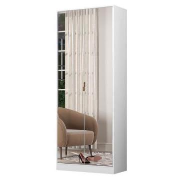 Imagem de Armário Multiuso Sapateira 2 Portas com Espelho Grife Branco 21510 Dem