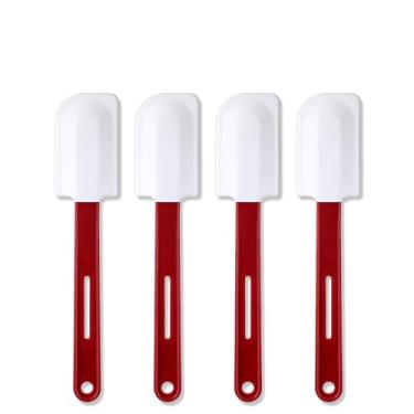 Imagem de Norme 4 espátulas de silicone de alta temperatura, espátulas de borracha resistente ao calor, raspador comercial de silicone com alça para cozinha, utensílio de mistura, pode ser lavado na lava-louças