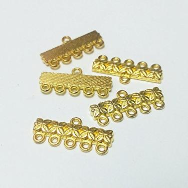 Imagem de 20 peças Colar Conector Joias Acessórios Cordão Pulseira Camada Fivela Pingente Bails Tassel Lustre Brincos de gota Correntes Etiquetas Berloques (15 mm 3 Orifícios, Ouro), Dourado, 25mm 5 hole, 1
