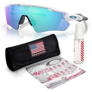 Imagem de OAKLEY Óculos de sol Radar EV PATH OO9208 com kit oficial de óculos, Armação branca polida | Lente safira Prizm, 38 mm