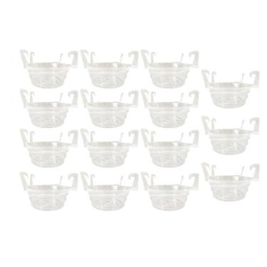 Imagem de ＡＷＨＡＯ 15x Bandeja para vasos de flores com gancho, pires transparentes para plantas, bandejas para cultivo de jardinagem, cesto suspenso, bandejas coletoras, 6inch
