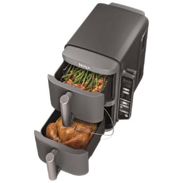 Imagem de Fritadeira Elétrica Ninja Duplo Andar XL 9,5 Litros 2 Cestos Air Fryer, Tecnologia Smart Cook System, Cozimento Duplo de 4 Alimentos,