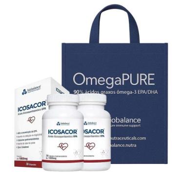 Imagem de KIT 2 Icosacor 1000mg 30 Cápsulas + Sacola TNT Biobalance