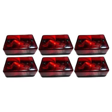 Imagem de 6 Lanterna Lateral Universal Retangular Caminhão Facchini Baús