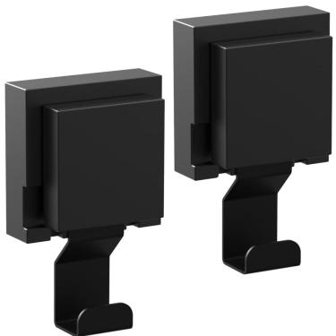 Imagem de Kit 2 Cabides De Parede Gancho Com Ventosa Preto F.Max