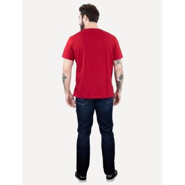 Imagem de Camiseta Ellus Masculina Cotton Fine Easa Duocolor Vermelha, M/M