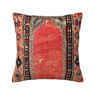 Imagem de Antigo Sivas Capadócia Turco Nicho Kilim Fronhas Decorativas Quadradas Capa de Almofada de Sofá 45 x 45 cm para Decoração de Casa Sala de Estar Quarto Faculdade Dormitório Cama Carro Sofá