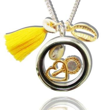 Imagem de Colar Relicário Oxum - Prata - Balaio de Santo