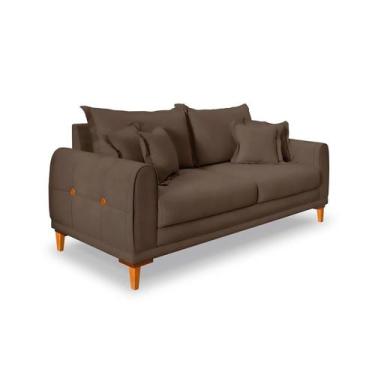 Imagem de Sofá 3 Lugares Lisboa Veludo Marrom 220 cm - Modern