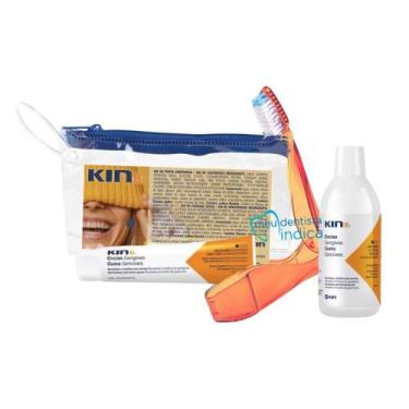 Imagem de Kit Viagem KIN B5  Escova Dental + Mini Enxaguatório + Mini Creme Dent