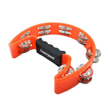 Imagem de Pandeiro Meia Lua com 16 pares de platinelas em inox Cor:Laranja