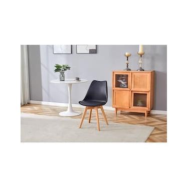 Imagem de Cadeira Conthey Eames Leda Design Ergonômico Estofada Courino Base Madeira