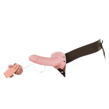 Imagem de Cinto Com Capa Peniana E Vibro Externo Brinquedo Erótico Cinta Vibratória com Capa Peniana HZ-404/NE